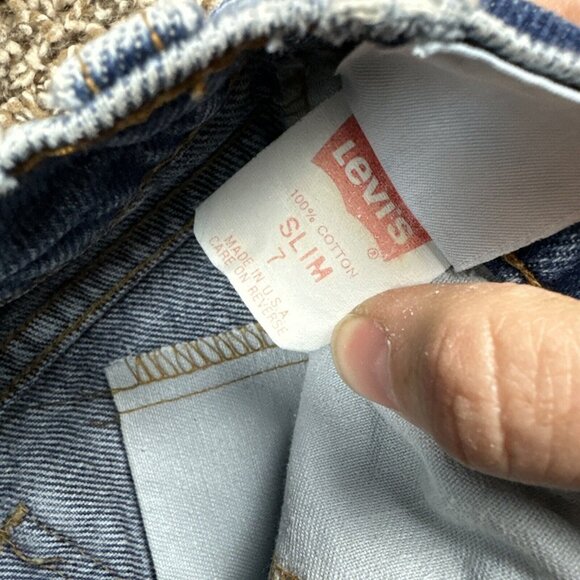 Vintage Little Levi’s 219 Orange Tab Denim Jeans Toddler Slim Sz 7 Made In USA - Picture 9 of 11